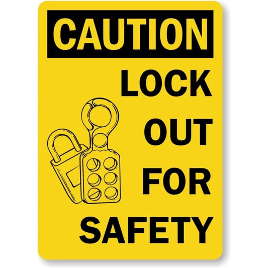 Lockout Tagout Before Entering Aluminum Sign — product artwork