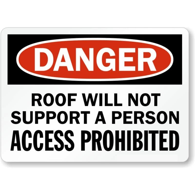 Danger Roof Aluminum Sign — product artwork