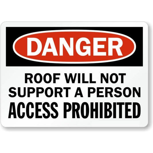 Danger Roof Aluminum Sign — product artwork
