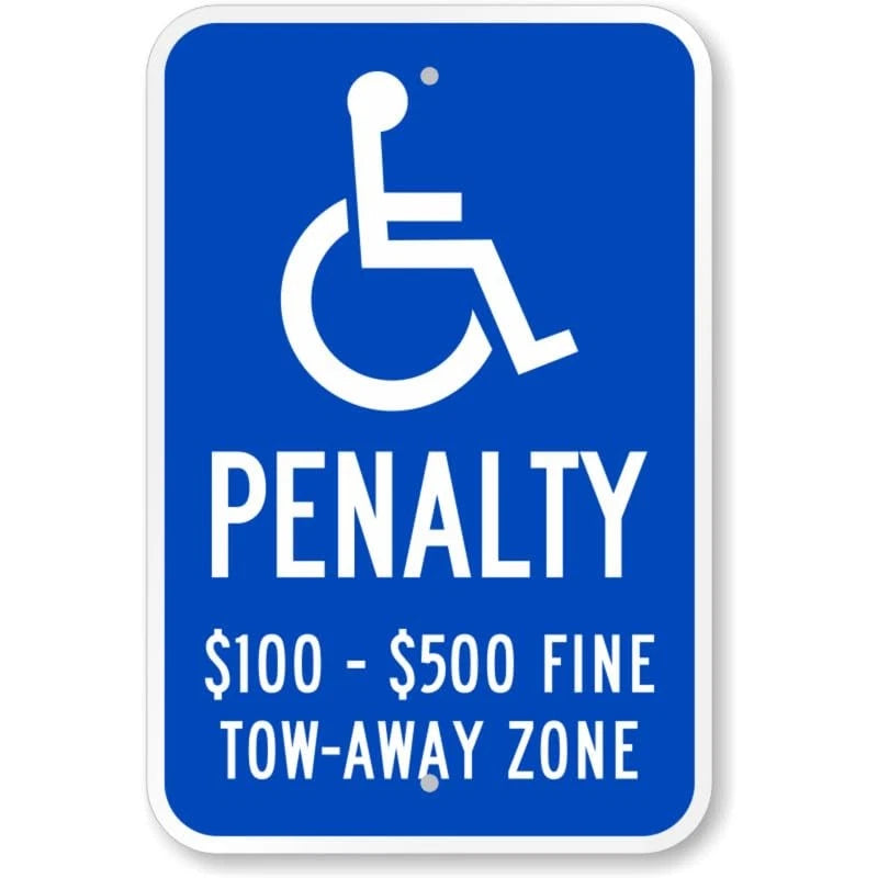 Penalty Ada Handicapped Aluminum Sign — product artwork