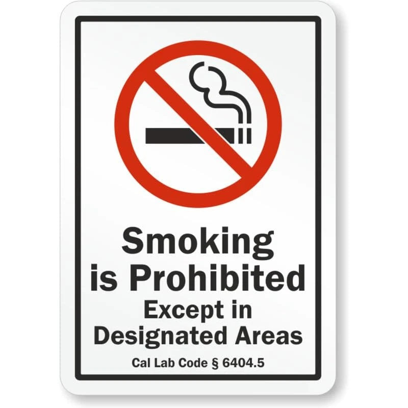 No Smoking California Rust Resistant Aluminum Sign — product artwork