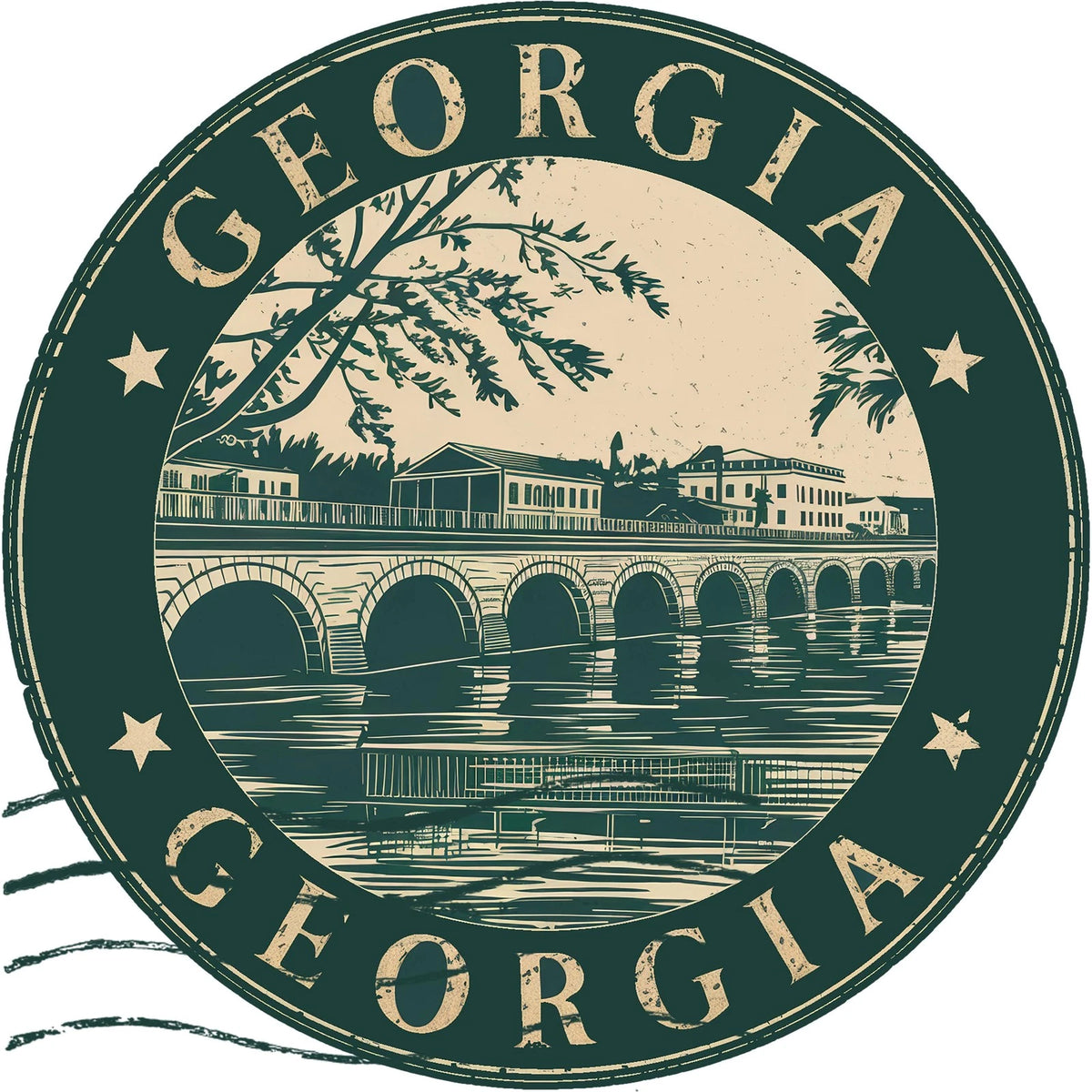 Georgia Landmark Round Aluminum Sign — product artwork