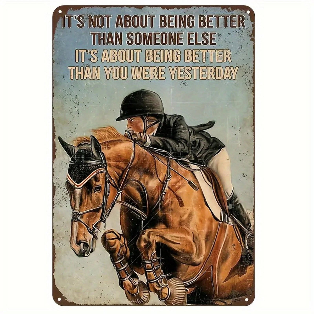 Vintage Equestrian Funny Quote Aluminum Sign — product artwork