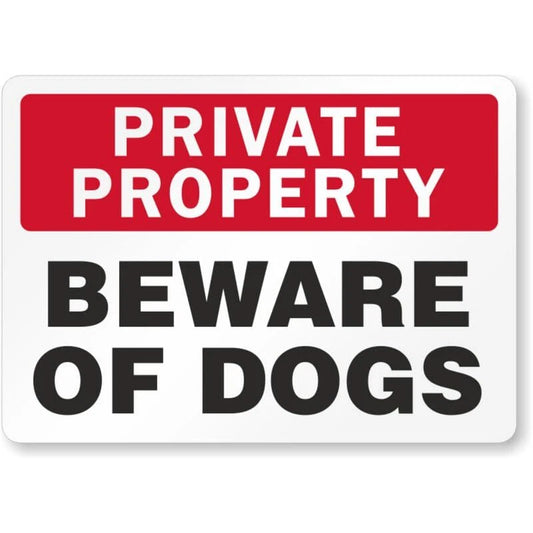 Private Property Beware of Dogs Aluminum Sign — product artwork