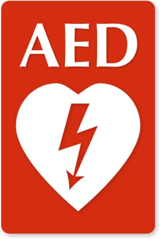 AED Tactile Touch Business Safety Aluminum Sign — product artwork