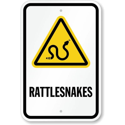 Rattlesnakes Warning Aluminum Sign — product artwork