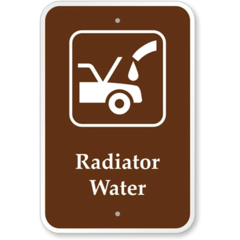 Radiator Water Campground Park Aluminum Sign — product artwork