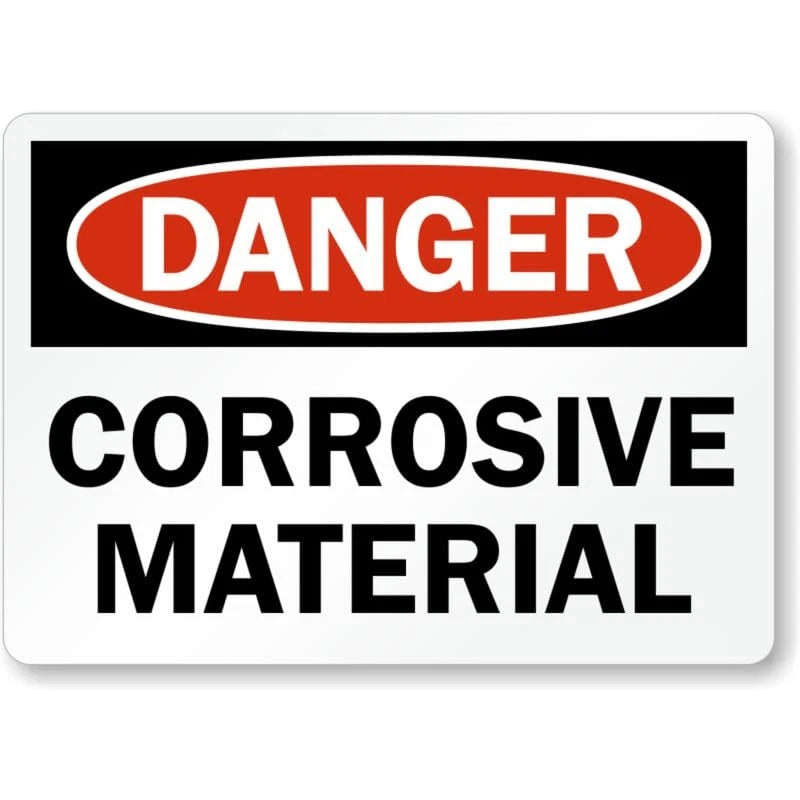 Corrosive Material Danger Safety Aluminum Sign — product artwork