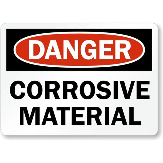 Corrosive Material Danger Safety Aluminum Sign — product artwork