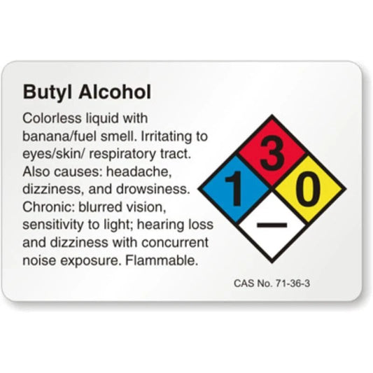 Butyl Alcohol Chemical Aluminum Sign — product artwork