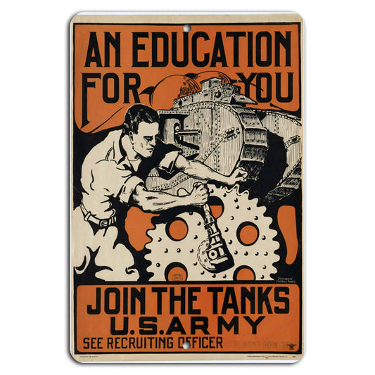 U.S. Army Recruitment Vintage Aluminum Sign — product artwork
