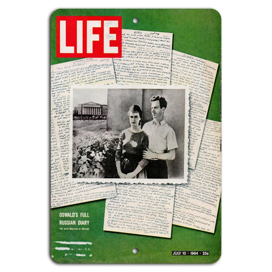 Vintage LIFE Magazine Cover Oswalds Diary Aluminum Sign — product artwork