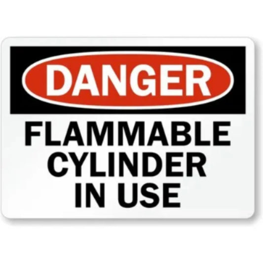 Danger Flammable Cylinder Aluminum Sign — product artwork