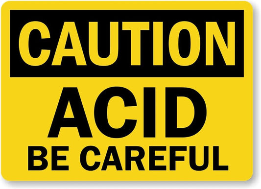 Caution Acid Be Careful Aluminum Sign — product artwork
