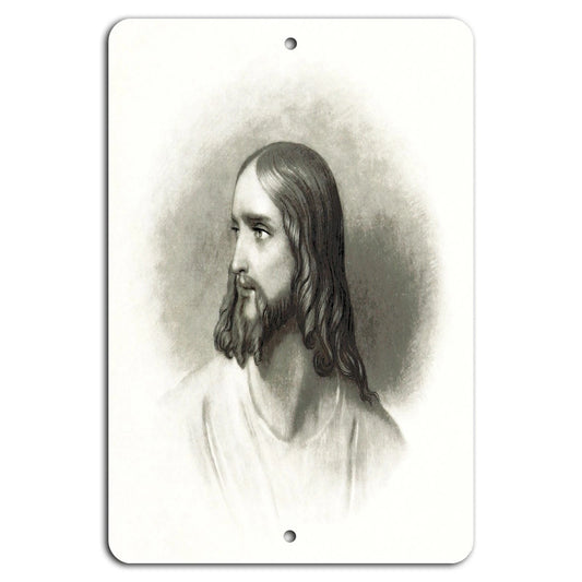 Vintage Christ Portrait Classic Style Aluminum Sign — product artwork