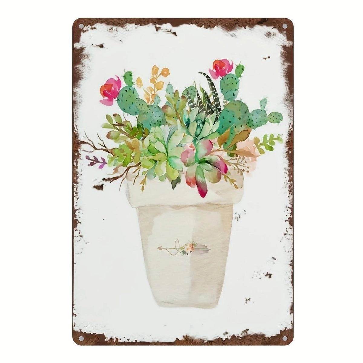 Watercolor Succulent Funny Boho Plant Lover Aluminum Sign — product artwork