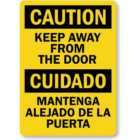 Bilingual Keep Away Aluminum Sign — product artwork