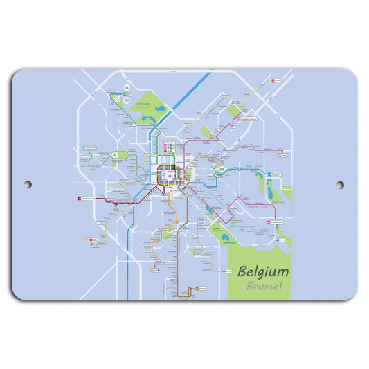 Brussels Metro Modern Minimalistic Aluminum Sign — product artwork