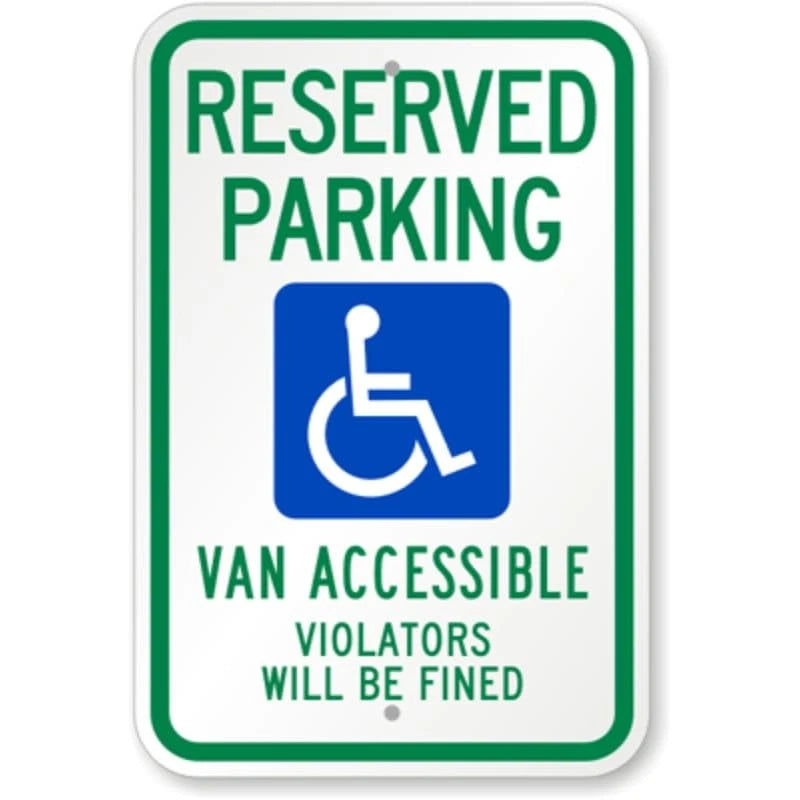 Reserved Parking Van Accessible Aluminum Sign — product artwork