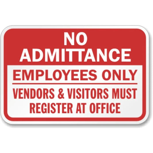 Personnel Employees Only Aluminum Sign — product artwork