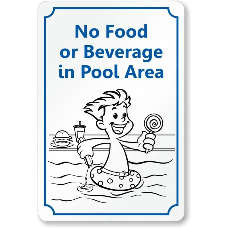 Pool No Food Aluminum Sign — product artwork