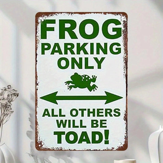 Frog Parking Funny Decorative Art Aluminum Sign — product artwork