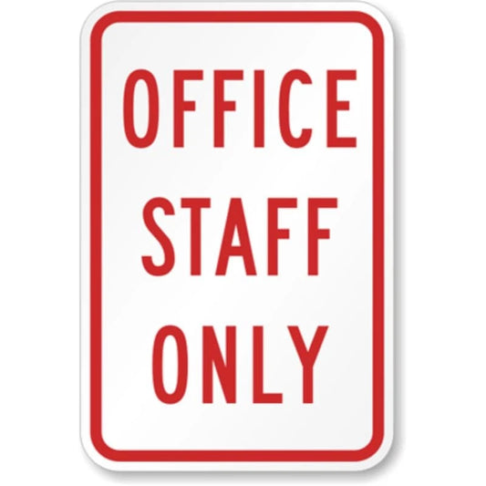 Office Staff School Aluminum Sign — product artwork