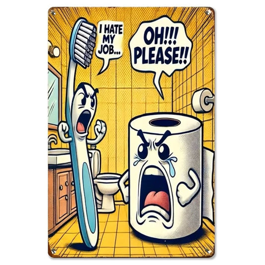 Funny Toilet Male Friendly Iron Aluminum Sign — product artwork