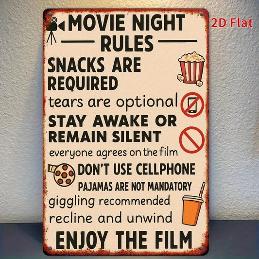 Holiday Movie Funny Snacks Required Popcorn Aluminum Sign — product artwork