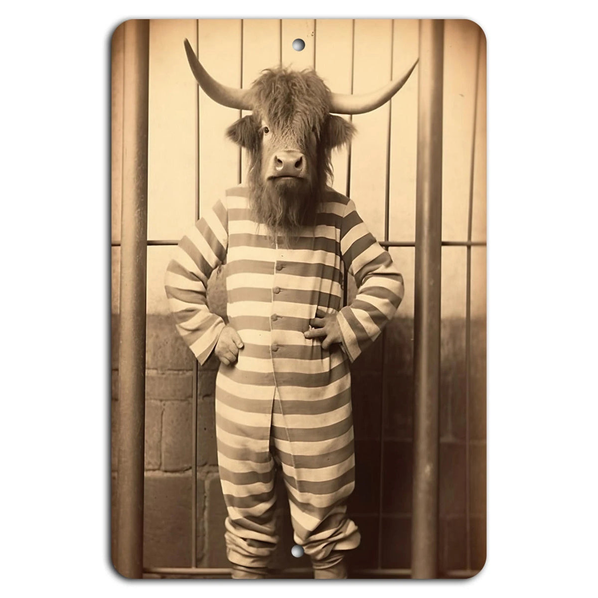 Vintage Cow Print Handmade Farmhouse Aluminum Sign — product artwork