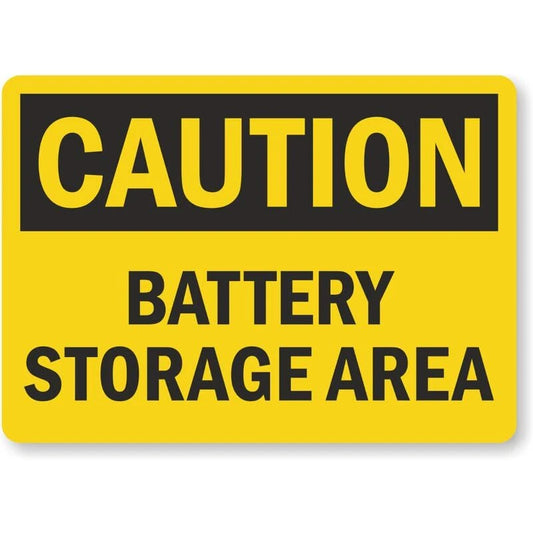 Caution Battery Storage Area Aluminum Sign — product artwork