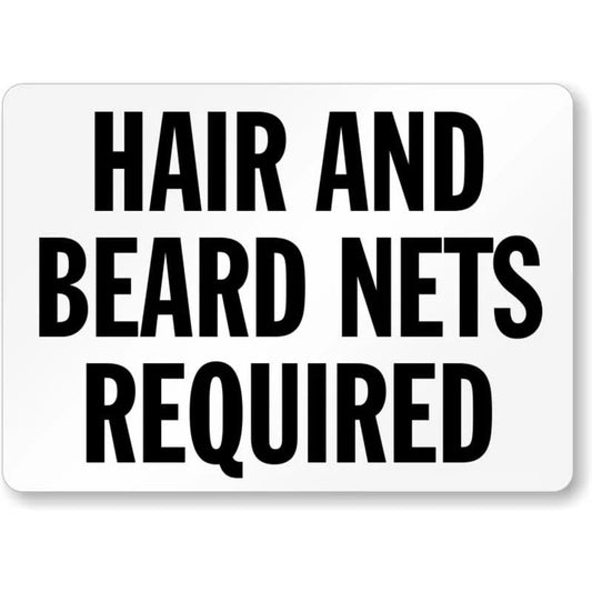 Beard Nets Required Ppe Aluminum Sign — product artwork