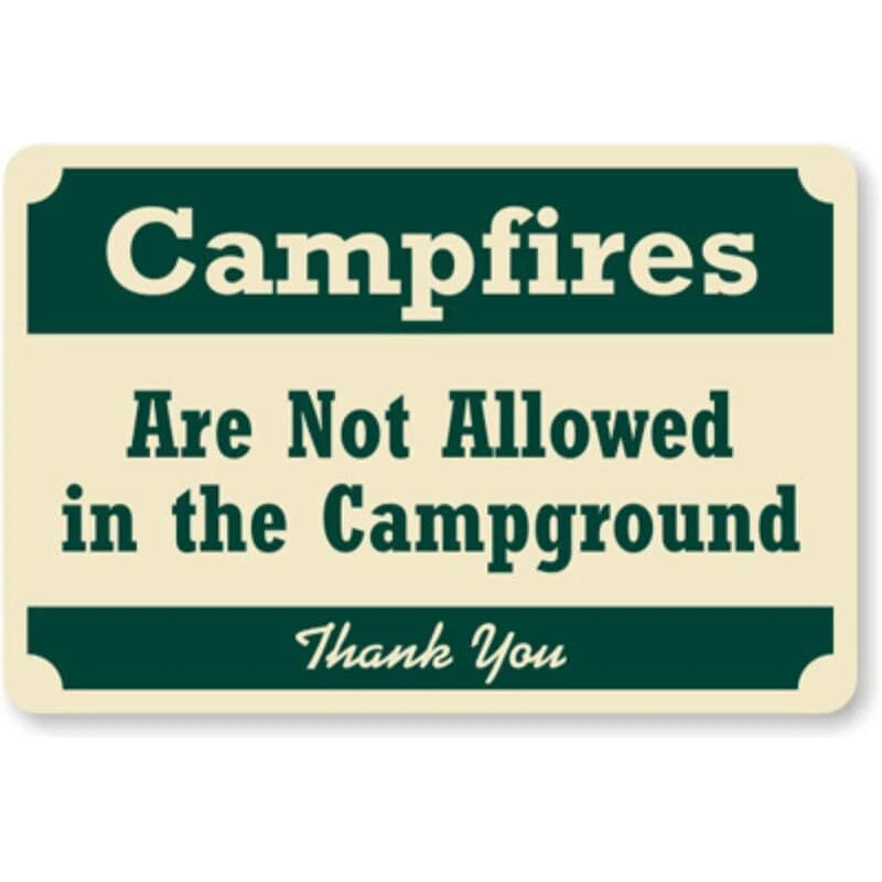 Campfires Campground Rule Aluminum Sign — product artwork