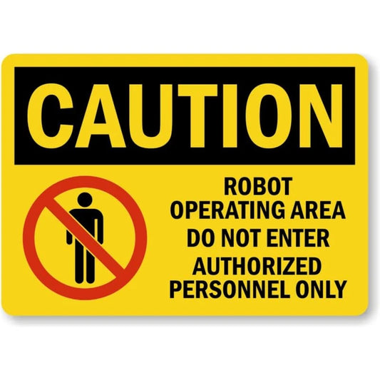 Robotic Area Danger Aluminum Sign — product artwork