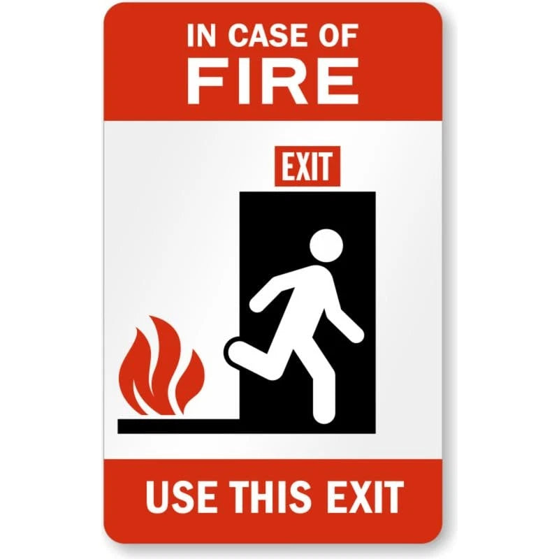 In Case of Fire Use This Exit Aluminum Sign — product artwork