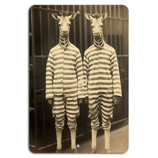 Giraffe Quirky Humor Aluminum Sign — product artwork