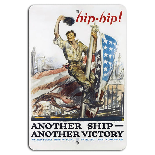 Victory at Sea Vintage Nautical Aluminum Sign — product artwork