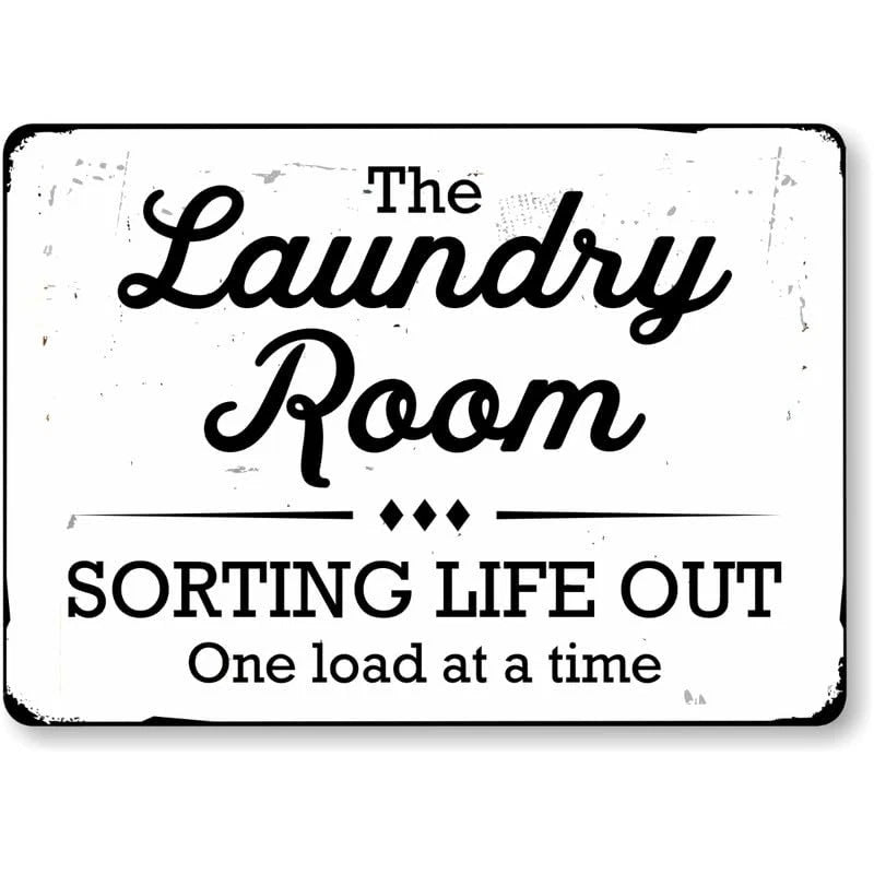 Sorting Life Out One Load at a Time Laundry Room Aluminum Sign — product artwork