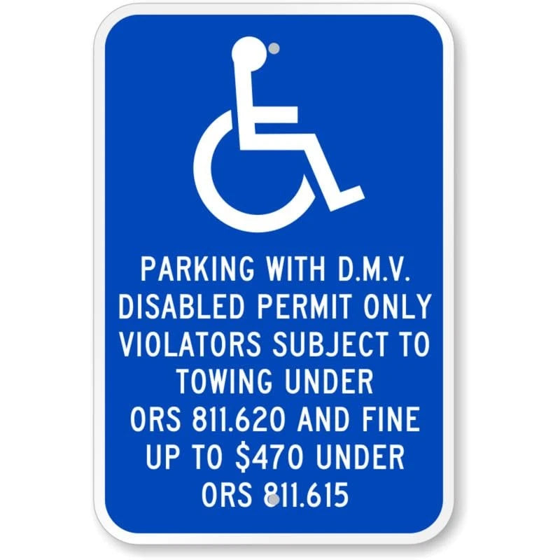 Disabled Parking Ada Handicap Aluminum Sign — product artwork