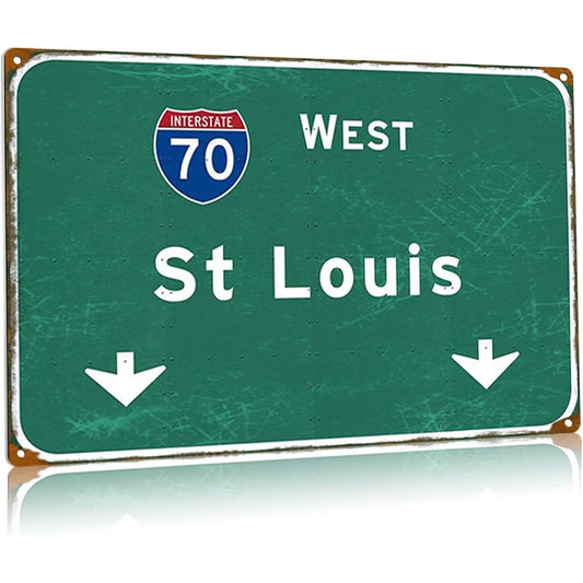 Directional St Louis Interstate Funny Aluminum Sign — product artwork