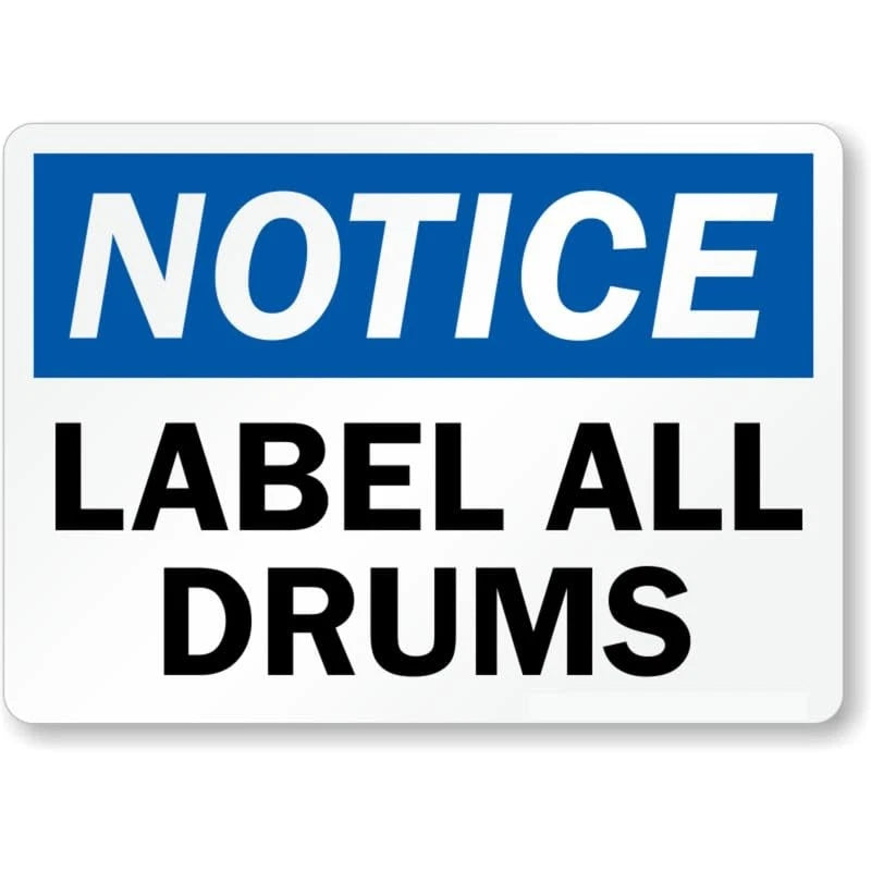 All Drums Notice Aluminum Sign — product artwork