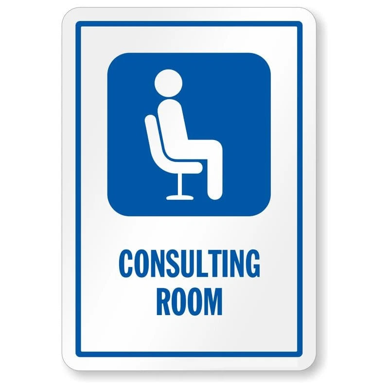 Hospital Consulting Wall Mount Aluminum Sign — product artwork
