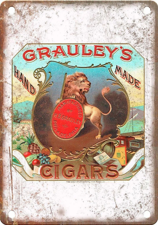 Cigar Box Grauley Reproduction Vintage Aluminum Sign — product artwork