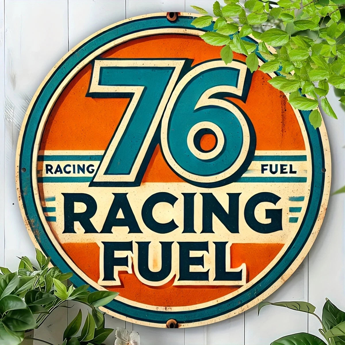 76 Gasoline Racing Fuel YOU CHOOSE Round Aluminum Sign — product artwork