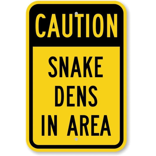 Snake Dens in Area Aluminum Sign — product artwork