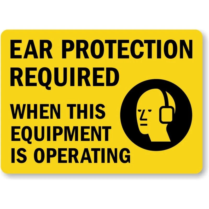 Ear Protection Required Ppe Aluminum Sign — product artwork