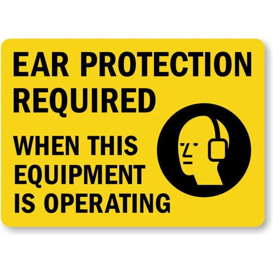 Ear Protection Required Ppe Aluminum Sign — product artwork