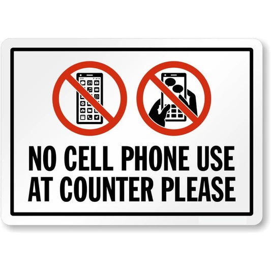 No Cell Phone Use in School Zones Aluminum Sign — product artwork