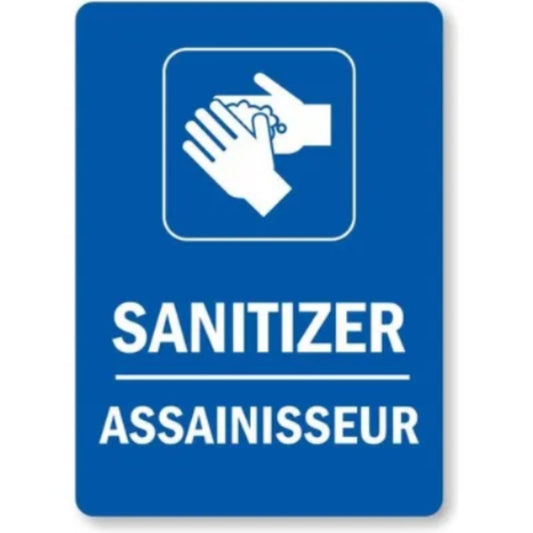 Sanitize Your Hands Here Hand Washing Aluminum Sign — product artwork