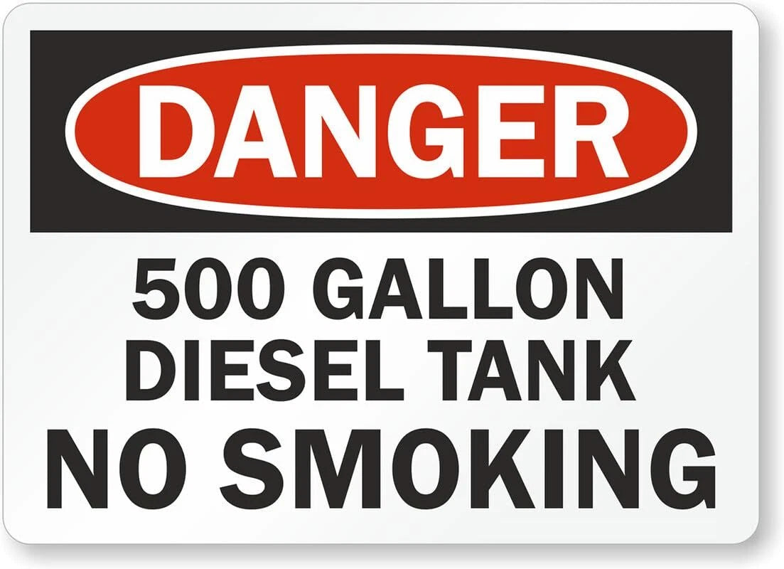Diesel 500 Gallon Business Aluminum Sign — product artwork